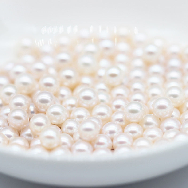 9mm Perfect Round White Freshwater Loose Pearls Beads(XL110052