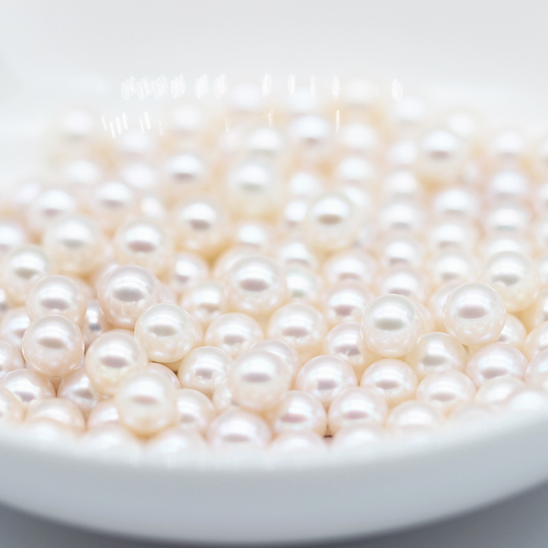 9mm Perfect Round White Freshwater Loose Pearls Beads(XL110052