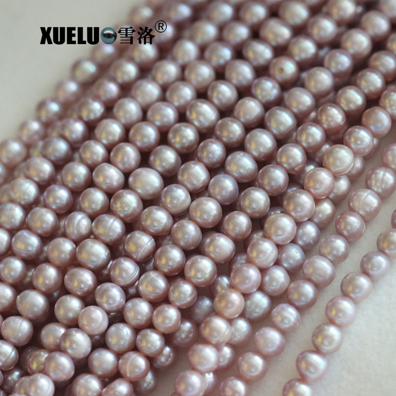 7-8mm Cheap Lavender Natural Real Cultured Freshwater Pearl Strings (XL180008)