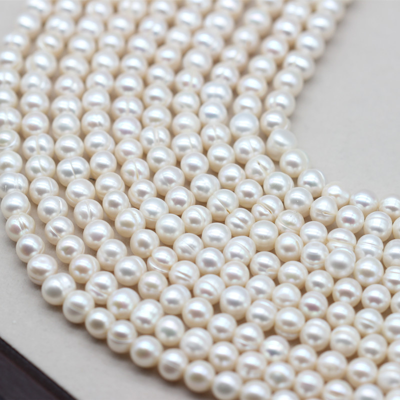 8-9mm Cheap Ringed Cultured Natural Freshwater Pearls Strings (XL180021)