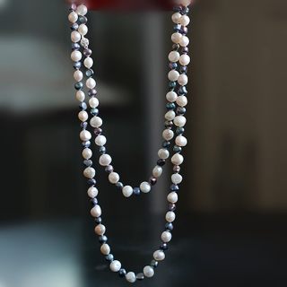  Strong Luster Rice Pearl Tower Necklace Fashion Freshwater Pearl Necklace(XL120003)