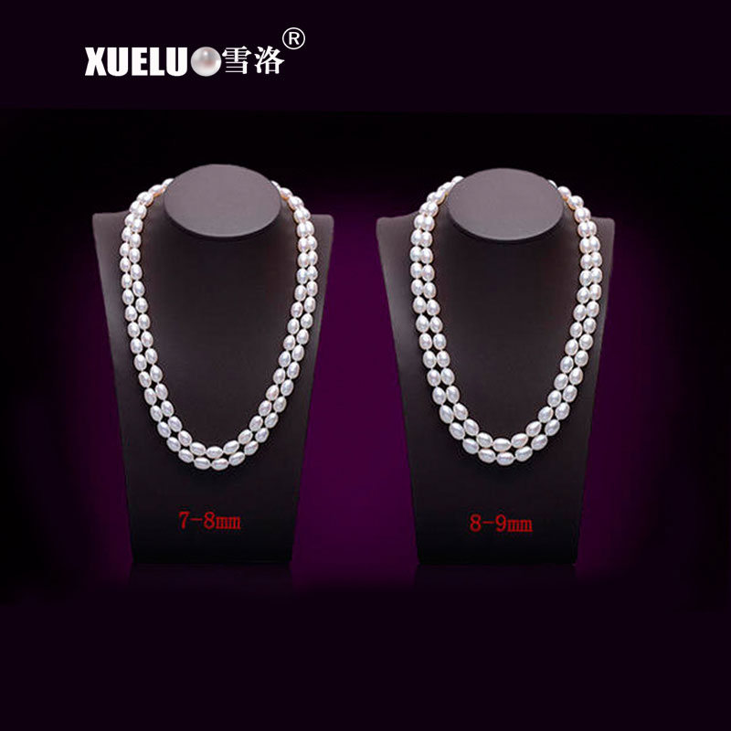 High Quality Rice Natural Cultured Freshwater Pearl Necklace Wholesale (XL120082)
