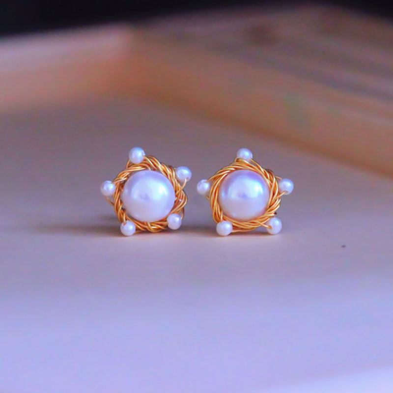 Fashion Pearl Jewelry Cultured Freshwater Pearl Stud Earrings (XL140157)