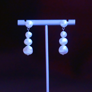 Fashion Baroque Freshwater Nugget Pearl Stud Earrings (XL140156)