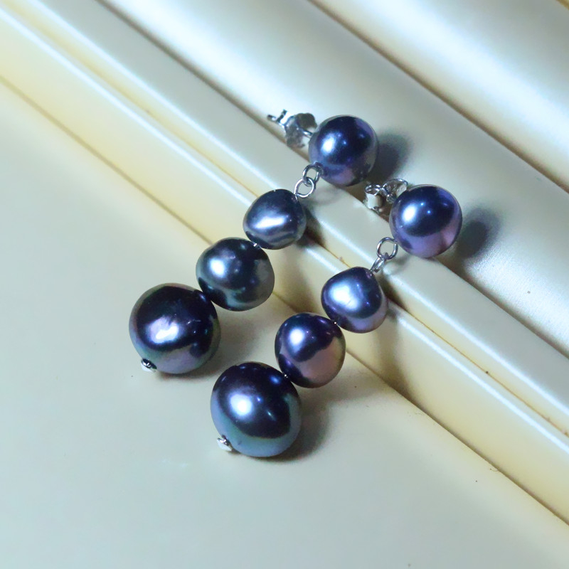 Fashion Baroque Freshwater Nugget Pearl Stud Earrings (XL140156)