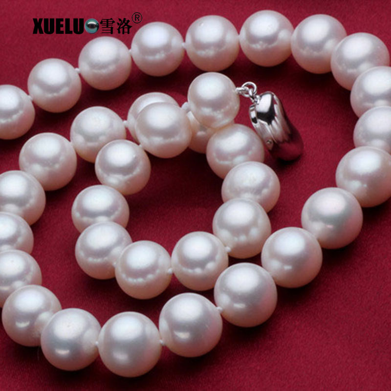 9-10mm Perfect Round Classic White Freshwater Pearl Necklace（XL120085）