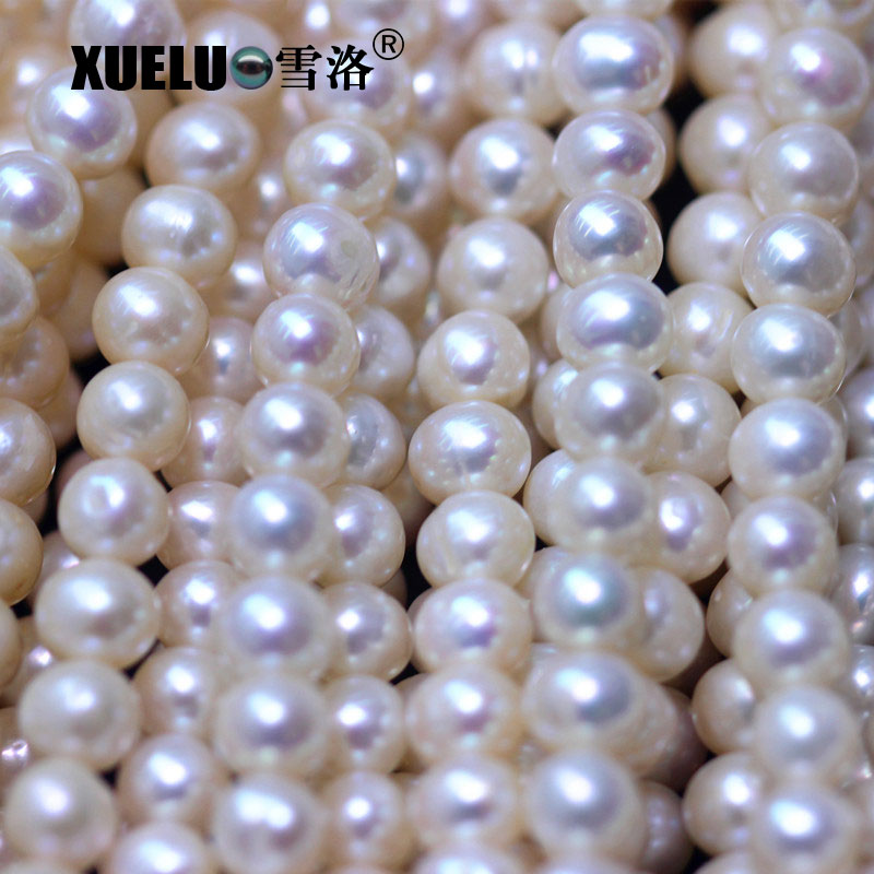 7-8mm A Grade Cheap Normal Quality Round Natural Cultured Freshwater Pearls Strands for Making Necklace (XL180092) 