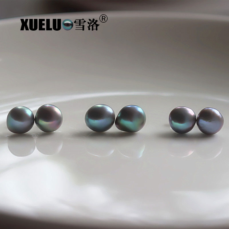 12-13mm Grey Natural Baroque Cultured Freshwater Pearl Stud Earrings (XL140085)