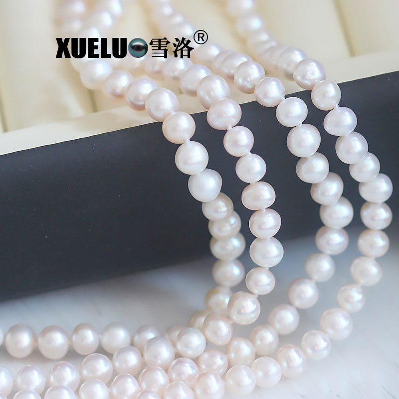 Classic Fashion Long Round Natural Cultured Freshwater Pearl Sweater Necklace (XL120048) 