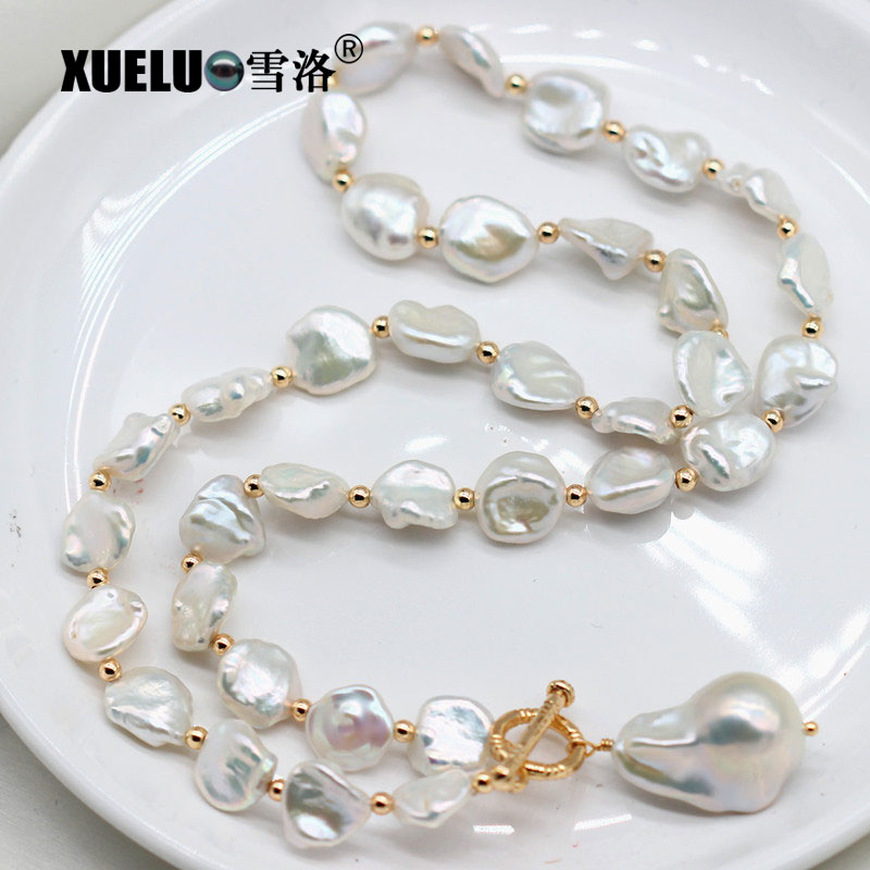 Fashion Designed Necklace Charming Natural Keshi Baroque Pearl Necklace (XL120052) 
