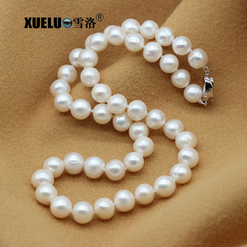 9-10mm Cheap Classic Choker Round Cultured Natural Freshwater Pearl Necklace (XL120050) 