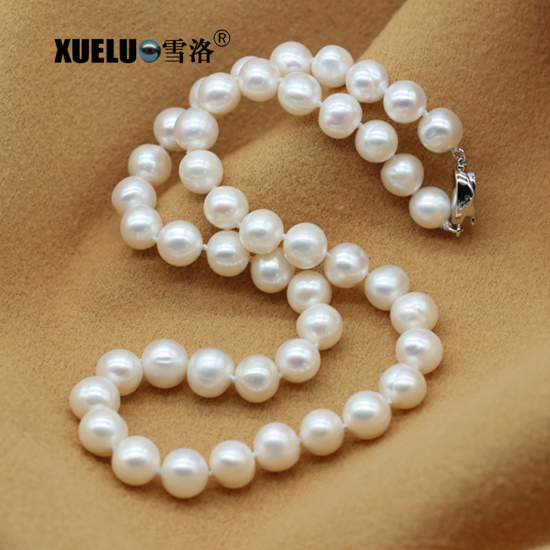 9-10mm Cheap Classic Choker Round Cultured Natural Freshwater Pearl Necklace (XL120050) 