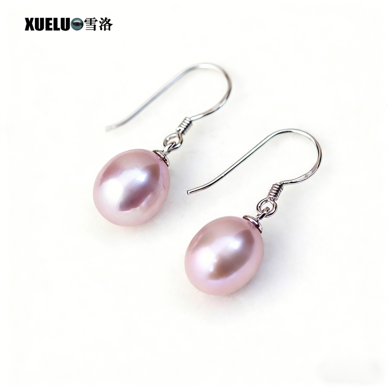 8-9mm/9-10mm Fashion Oval Chinese Cultured Freshwater Drop Pearl Earrings (XL140208)