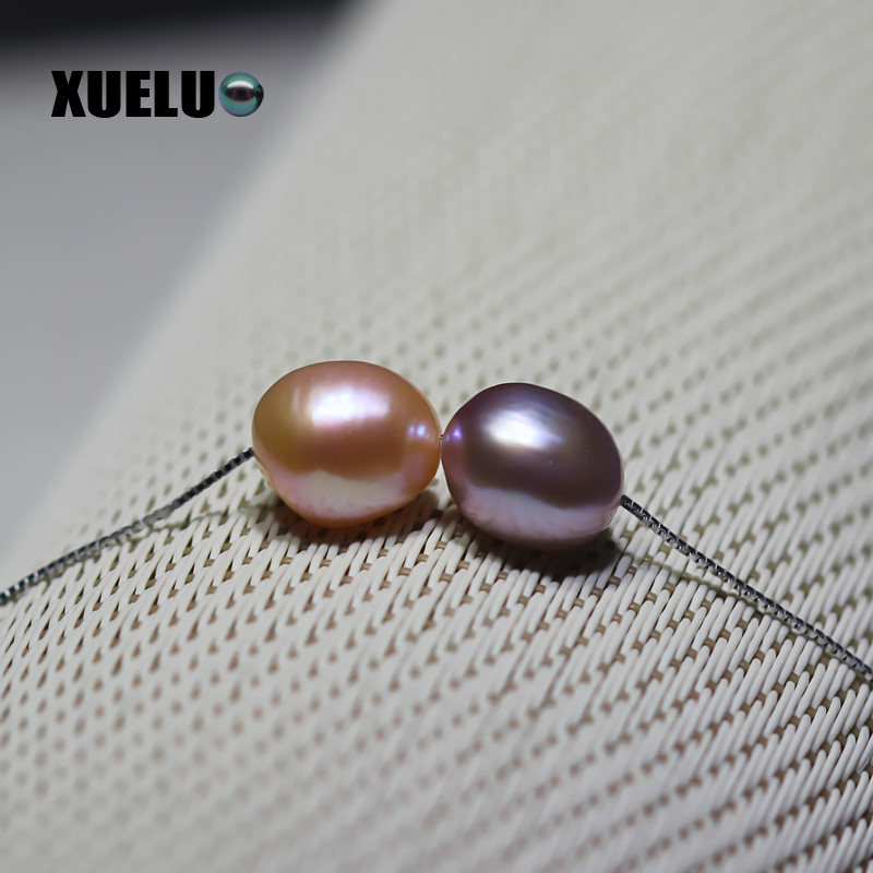 925 Sterling Silver Multi-color Baroque Lucky Bead Necklace（XL120010)