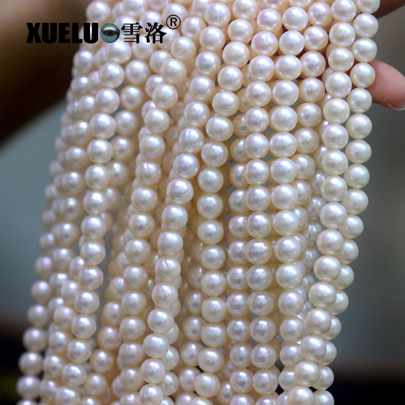 7-8mm AA Quality Good Round Natural Freshwater Cultured Genuine Pearls Wholesale (XL180095) 