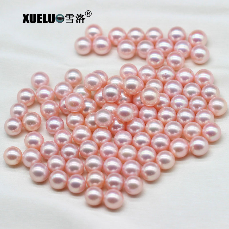 9.5-10mm Perfect Round Pink Freshwater Loose Pearls Beads(XL110051)