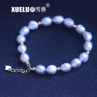 Fashion Jewelry Grey Natural Cultured Baroque Freshwater Pearl Bracelet for Lady(XL150124)
