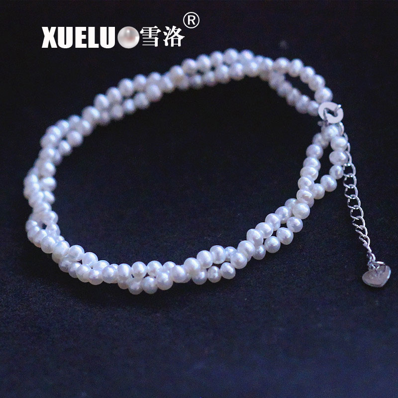Small Micro Double Strands Cultured Freshwater Pearl Bracelet (XL150126)