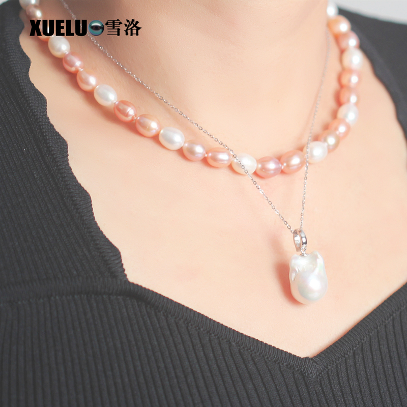  8mm Cheap Multicolor Oval Natural Cultured Freshwater Pearl Strings Wholesale (XL180110) 