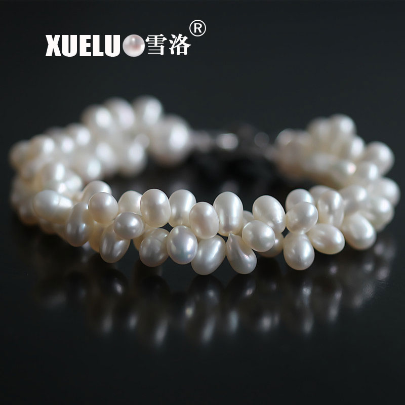 Fashion Potato Natural Real Chinese Cultured Freshwater Pearl Bracelet (XL150040)