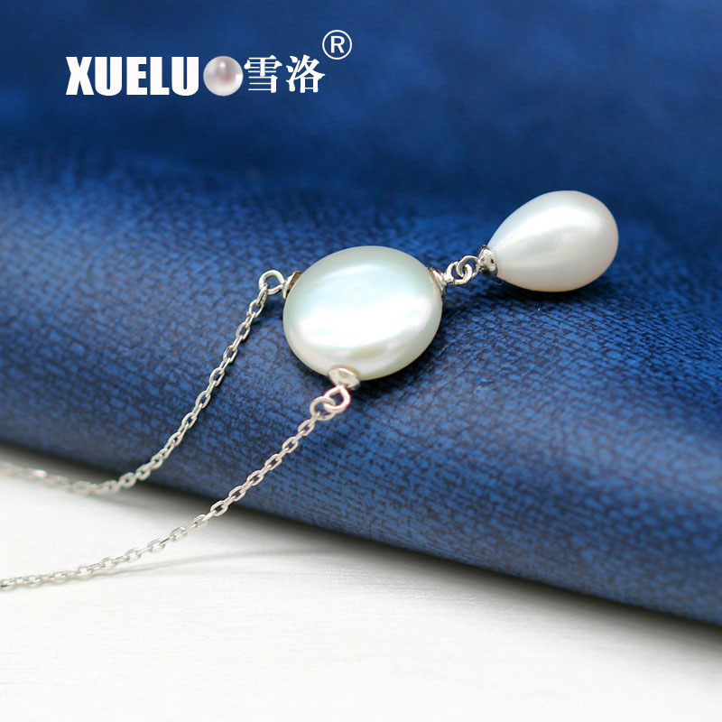 Sterling Silver Jewelry Fashion Real Freshwater Pearl Necklace (XL120072)