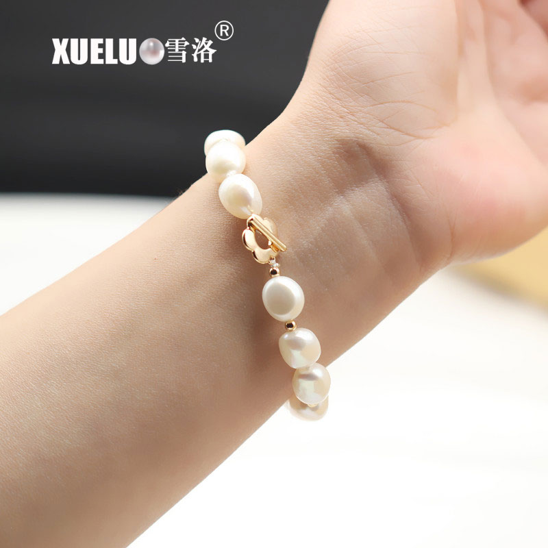 Fashion Genuine Natural Real Cultured Freshwater Baroque Pearl Bracelet Jewelry Wholesale(XL150144)