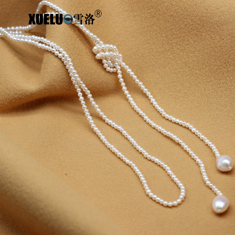 3-4mm Fashion Jewelry Small Natural Round Freshwater Pearl Necklace (XL120070)