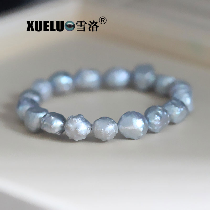 Stretch Wrinkle Baroque Chinese Cultured Freshwater Pearl Bracelet (XL150114)