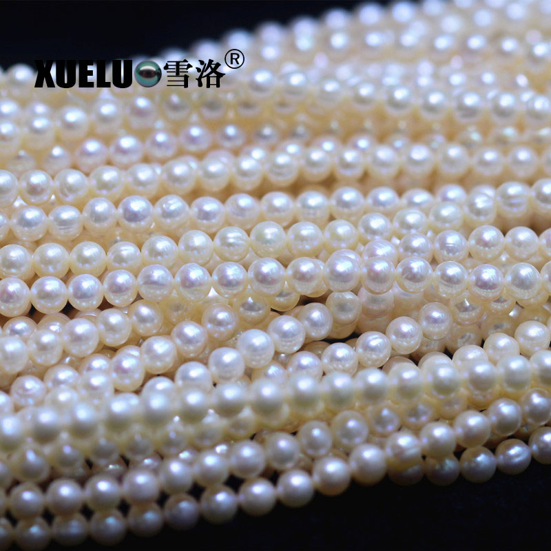  5-6 mm Cheap Pearl Round Natural Cultured Freshwater Pearl String Material (XL180089) 