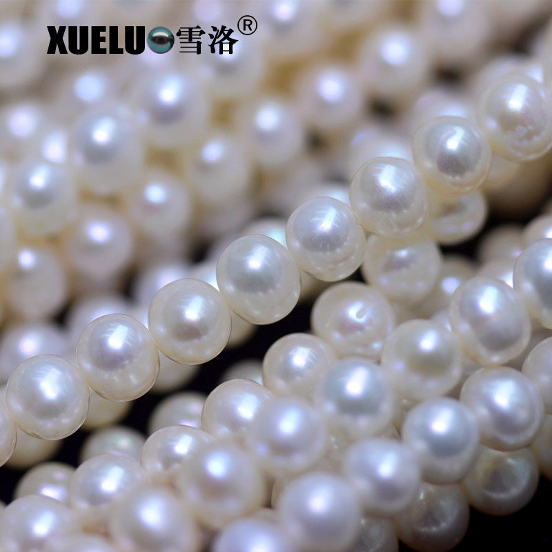5-6mm AA Grade Medium Quality Round Natural Cultured Freshwater Pearl Strings for Making Necklace (XL180090) 