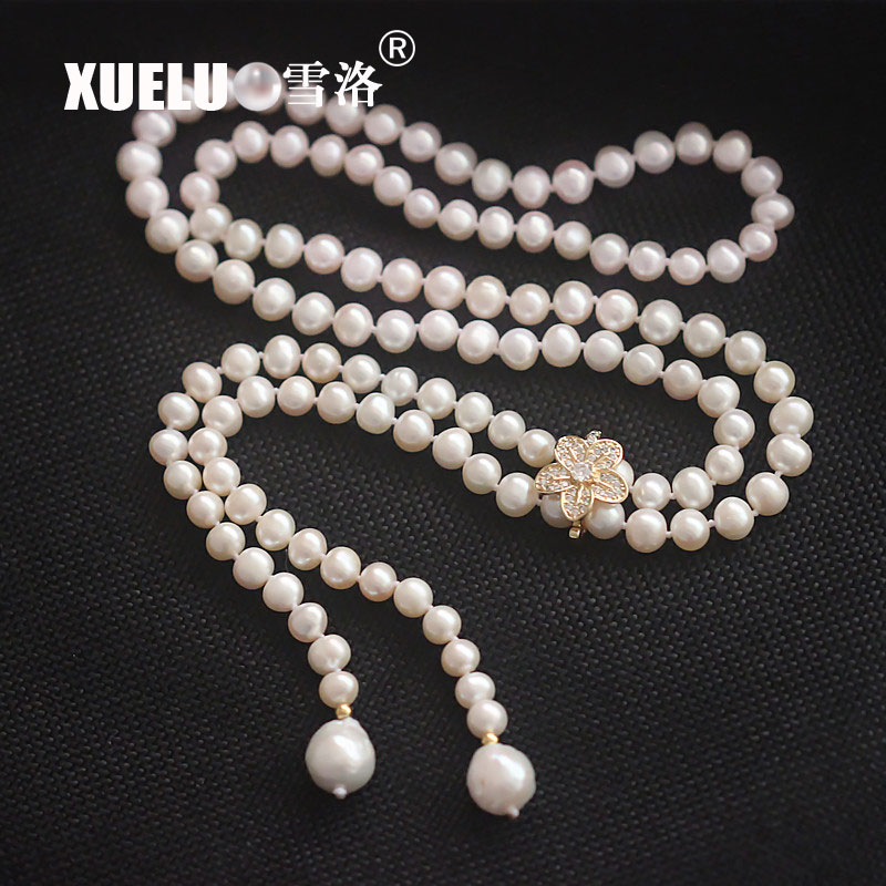  Fashion Pearl Jewelry Long Natural Freshwater Pearl Necklace (XL120036) 