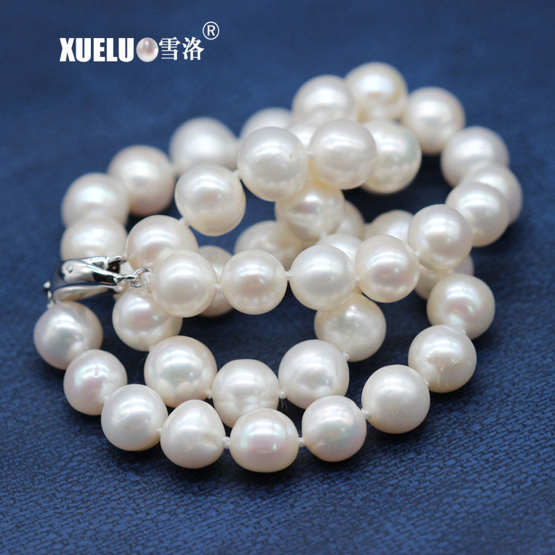 9-10mm Cheap Classic Choker Round Cultured Natural Freshwater Pearl Necklace (XL120050) 