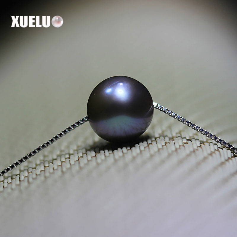 925 Sterling Silver Lavender Perfect Round Lucky Bead Necklace（XL120013)