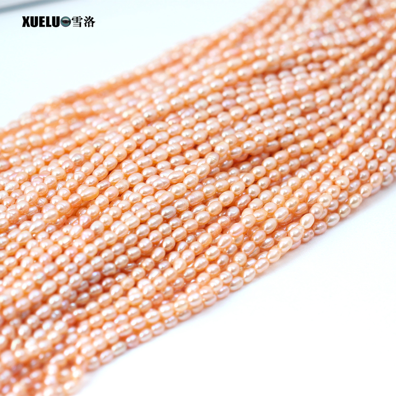 Ab Oval Pink Natural Chinese Cultured Freshwater Pearl Strings Wholesale (XL180126)