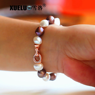 Fashion Multicolor Large Baroque Cultured Natural Freshwater Pearl Bracelet(XL150013)