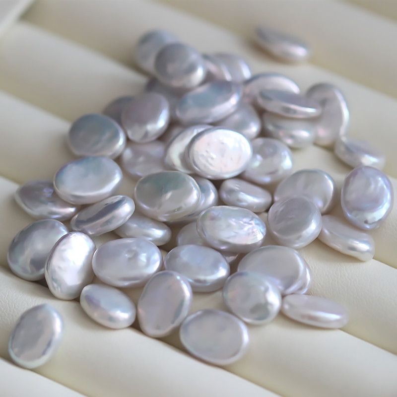 10*10mm Oval Shape Baroque White Freshwater Loose Pearls Beads (XL110028)