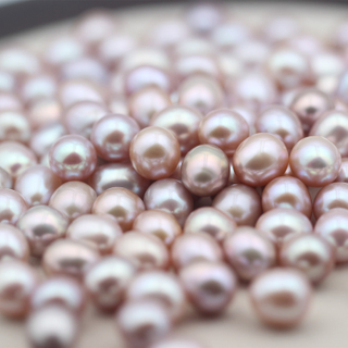 8-9mm Rice(Oval) Baroque Purple Freshwater Loose Pearls Beads(XL110053)