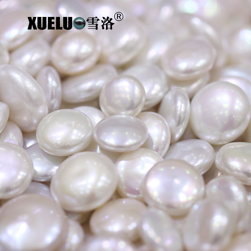 13-14mm Coin Baroque White Freshwater Loose Pearls Beads(XL110046)