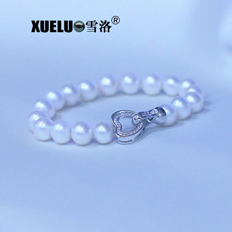 Fashion Jewelry 9-10mm Round Real Natural Cultured Fresh Water Pearl Bracelet (XL150117)