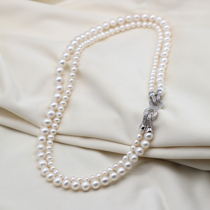 Fashion Double Strands Freshwater Pearl Necklace(XL120100)