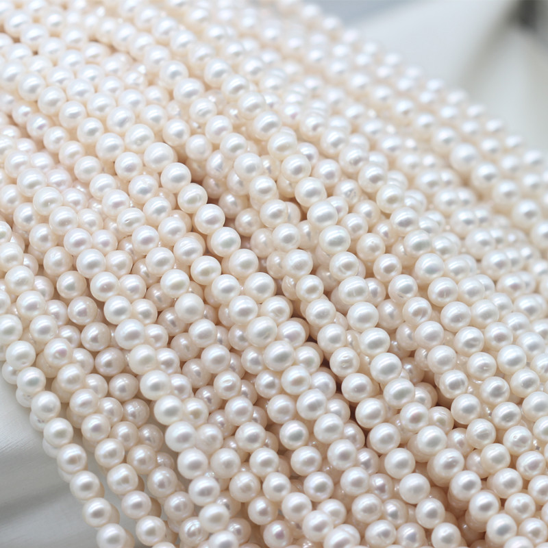 7-8mm Round Real Natural Cultured Freshwater Pearl Strings Wholesale (XL180113) 