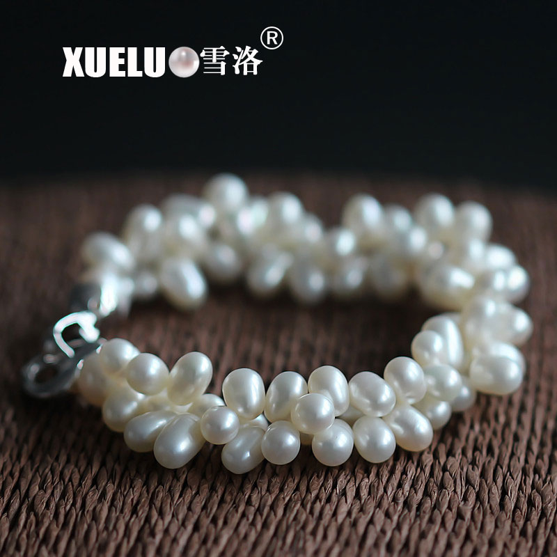 Fashion Potato Natural Real Chinese Cultured Freshwater Pearl Bracelet (XL150040)
