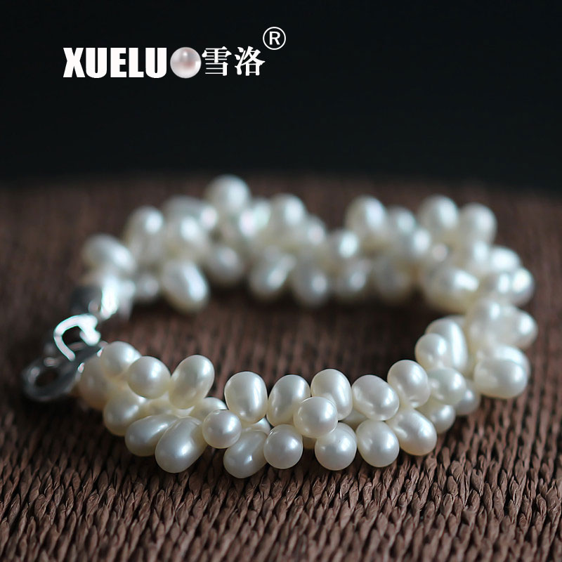 Fashion Potato Natural Real Chinese Cultured Freshwater Pearl Bracelet (XL150040)