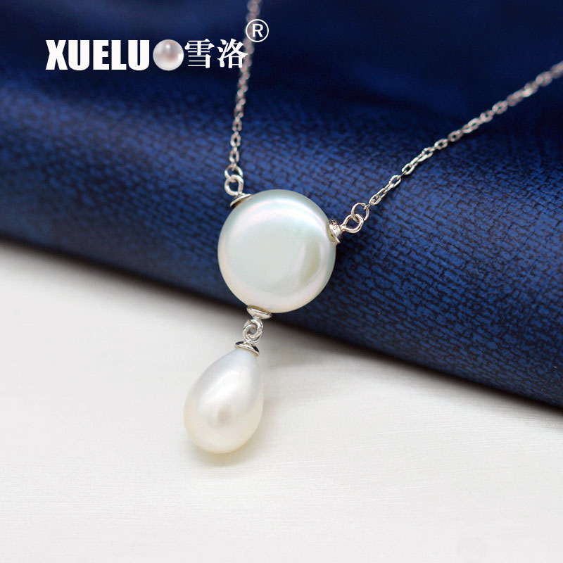 Sterling Silver Jewelry Fashion Real Freshwater Pearl Necklace (XL120072)