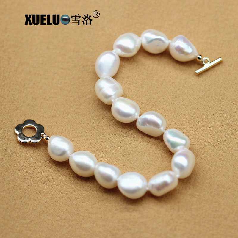Fashion Genuine Natural Real Cultured Freshwater Baroque Pearl Bracelet Jewelry Wholesale(XL150144)
