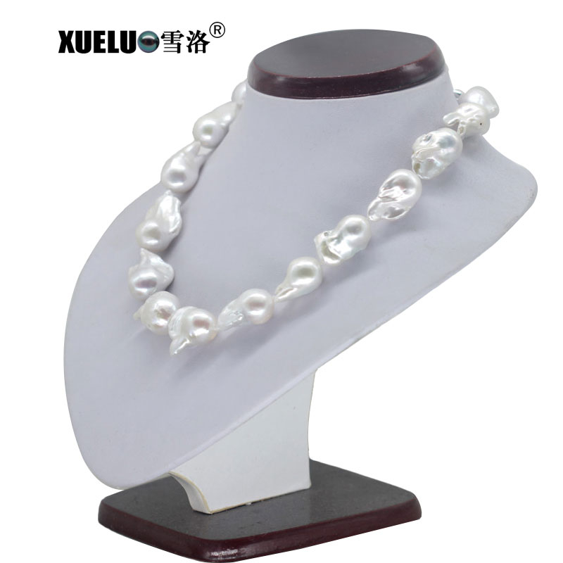 15-17mm AAA Natural Nucleated Baroque Freshwater Pearl Choker Necklace (XL120068)