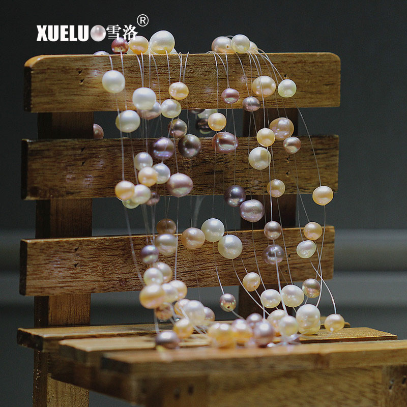 4mm+5mm+6mm+7mm+8mm AA Quality Multi Strands Freshwater Pearl Necklace(XL120093)