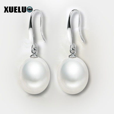  Fashion Oval Shape Natural Cultured Freshwater Pearl Earrings (XL140007)