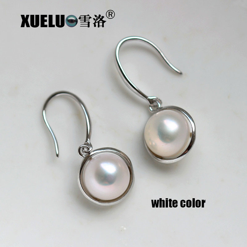 Fashion Genuine Natural Cultured Freshwater Pearl Earrings (XL140065)