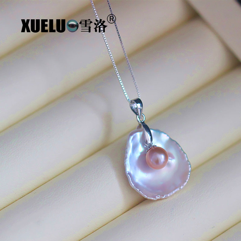  Fashion Keshi Pearl Genuine Freshwater Pearl Pendant with Chain (XL120038) 